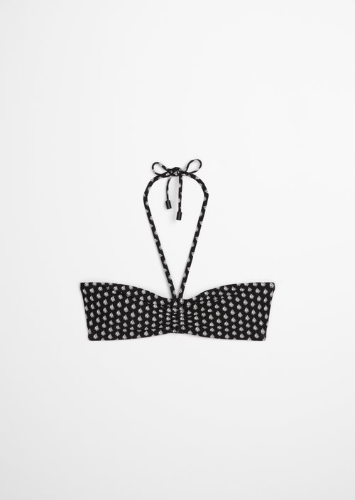 Bandeau bikini top — Black Geo Print