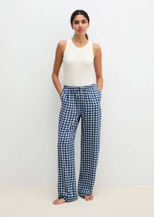 Lounge-Hose Navy Peony Check - Produkt Bild 1