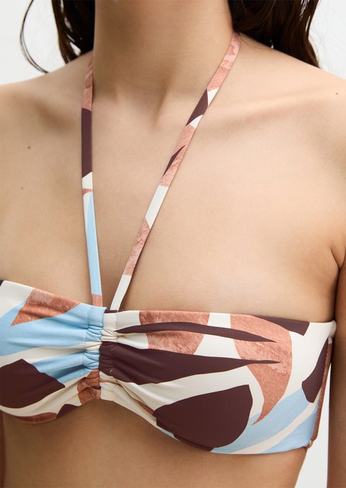 Bandeau bikini top — Breezy Leaf Print