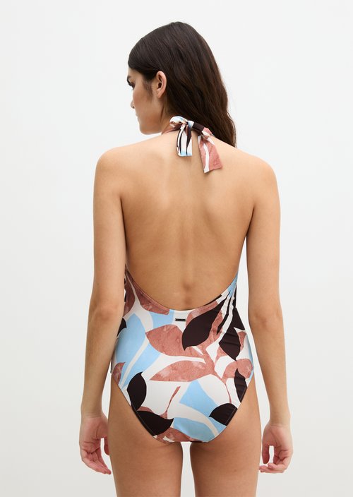 Halter neck swimsuit — Breezy Leaf Print (alternate view)