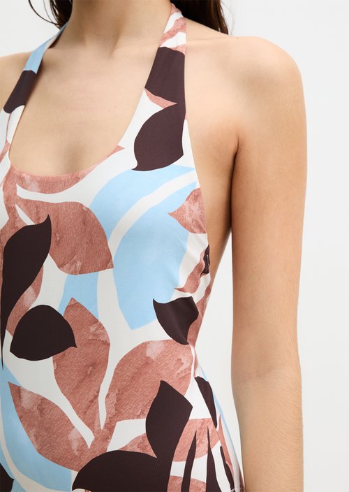 Halter neck swimsuit — Breezy Leaf Print