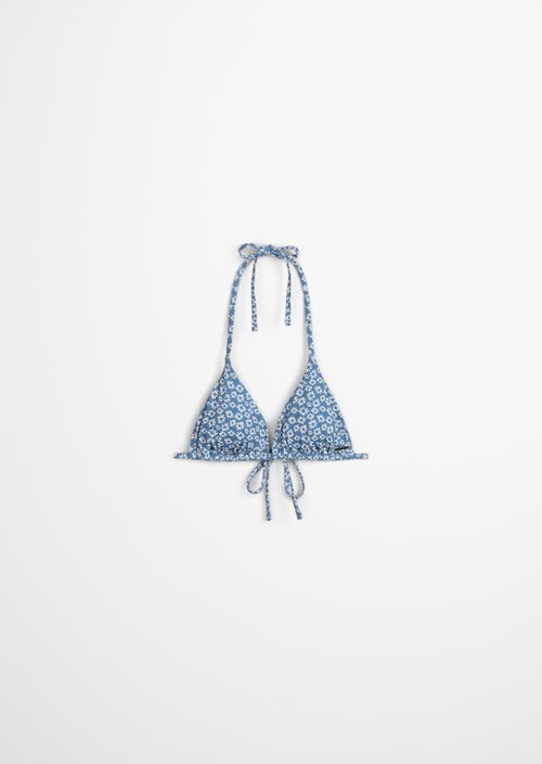 Halter neck bikini top — Coronet Blue Print