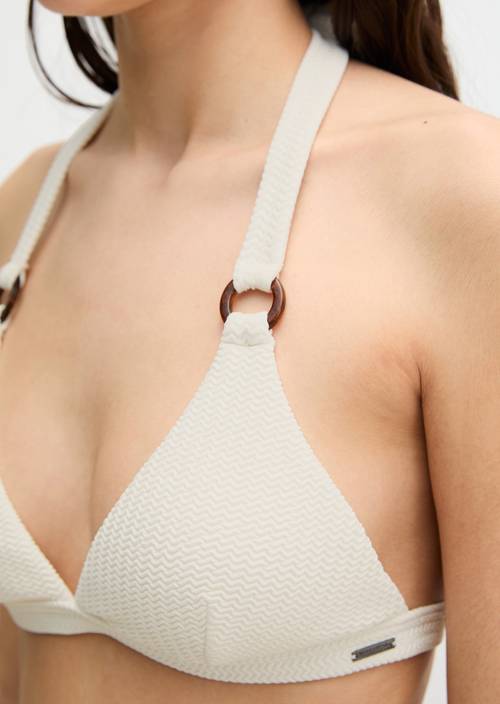 Top bikini triangle White Cotton Q152 - Image du produit 2