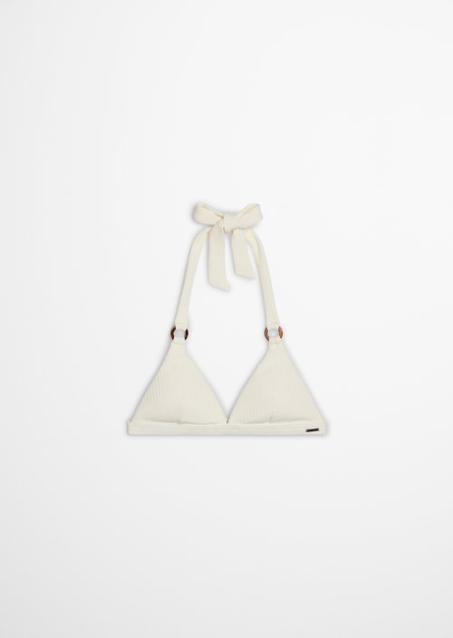 Triangle bikini top — White Cotton Q152