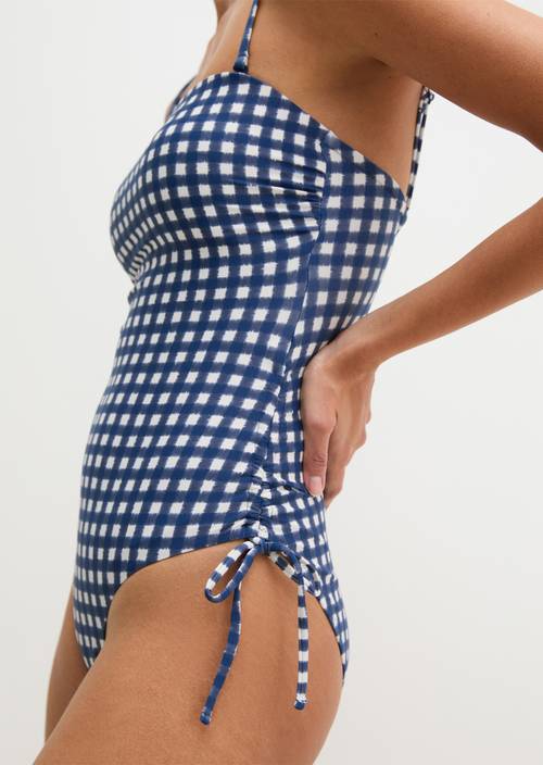 Kostium kąpielowy bandeau Navy Peony Check - Obraz produktu 2