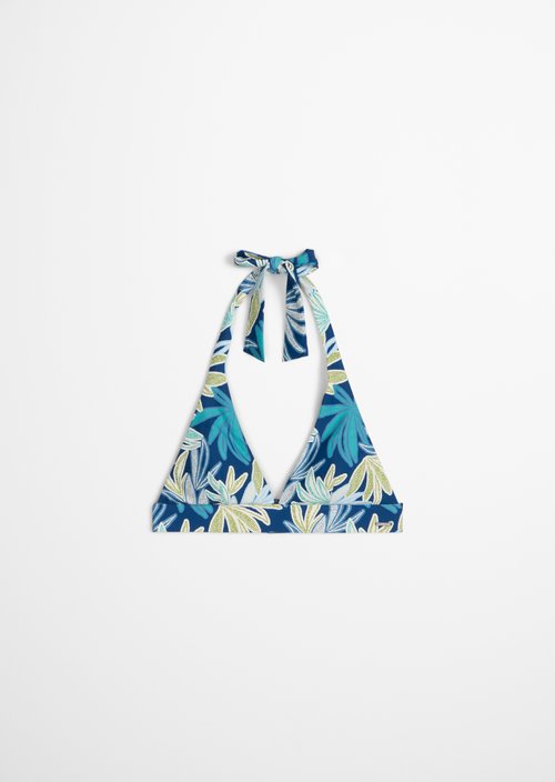 Halter neck bikini top — Multi Colour Print