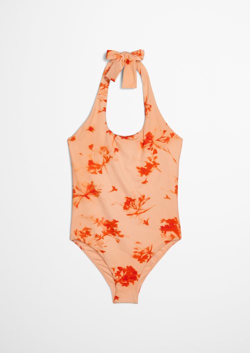 Halter neck swimsuit — Floral Print