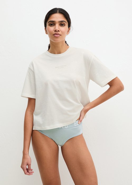 Short-sleeved lounge shirt — White Cotton Q152