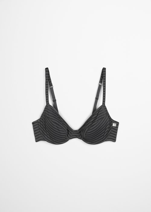 Underwired bra — Grey Pinstripe