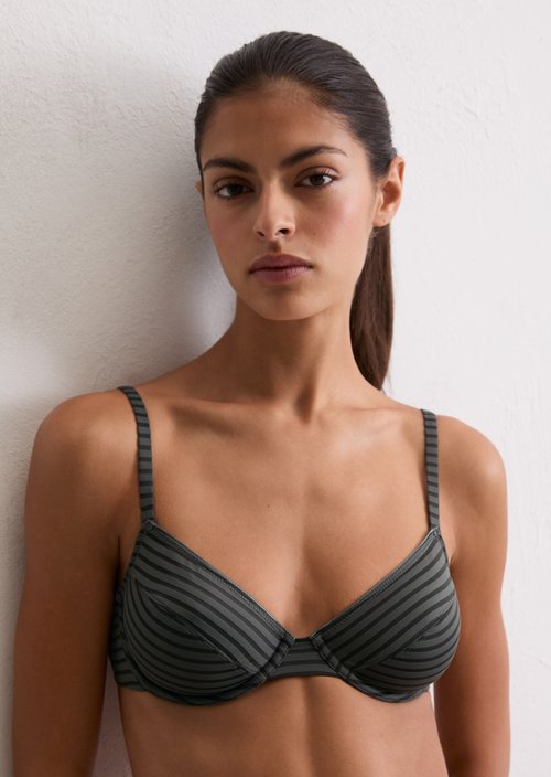 Underwired bra — Grey Pinstripe