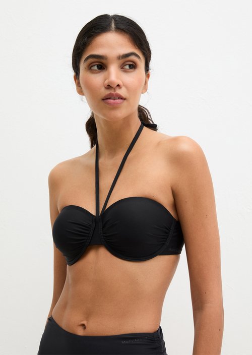 Padded halterneck bikini top — Black