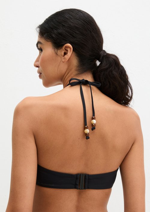 Padded halterneck bikini top — Black