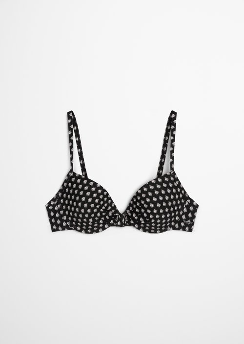 Padded bikini top — Black Geo Print