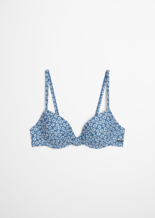 Padded bikini top — Coronet Blue Print