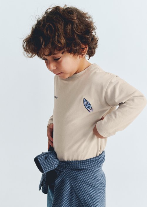 KIDS - BOYS Long-Sleeve Shirt — Gray Silk