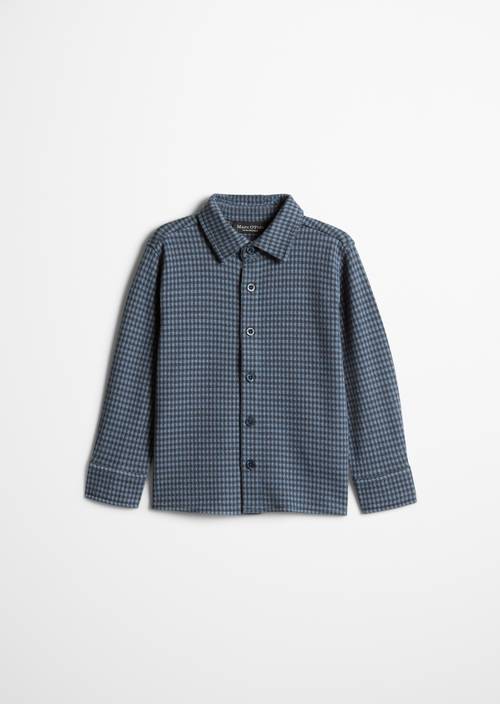 ‎KIDS - BOYS Checkered Shirt Dark Navy in front view