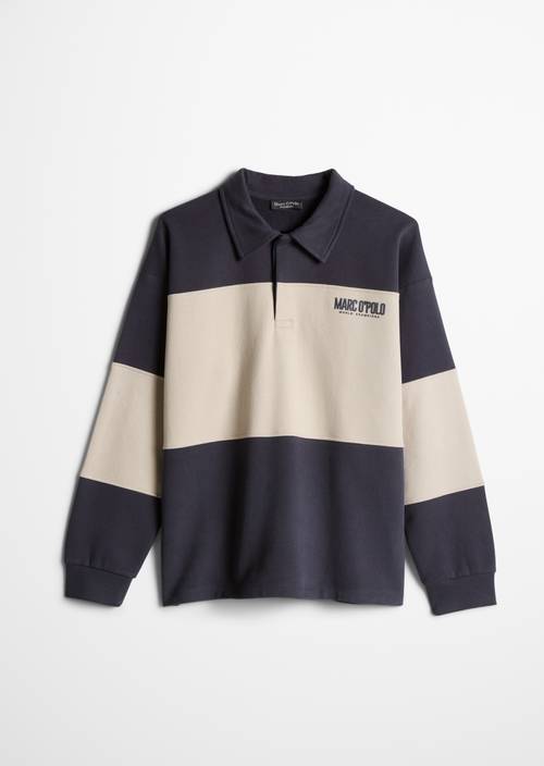 TEENS-BOYS Polo-Style Sweatshirt Dark Navy in front view