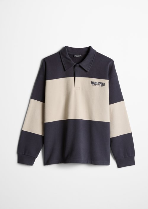 TEENS-BOYS Polo-Style Sweatshirt — Dark Navy