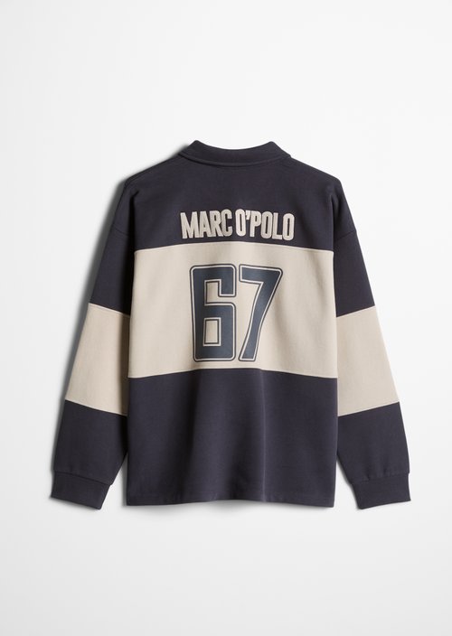 TEENS-BOYS Polo-Style Sweatshirt — Dark Navy