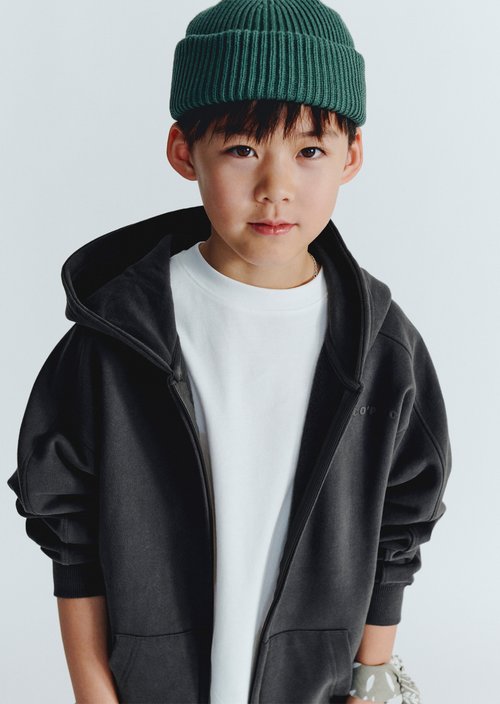 TEENS-BOYS Sweatshirt Jacket — Dark Grey