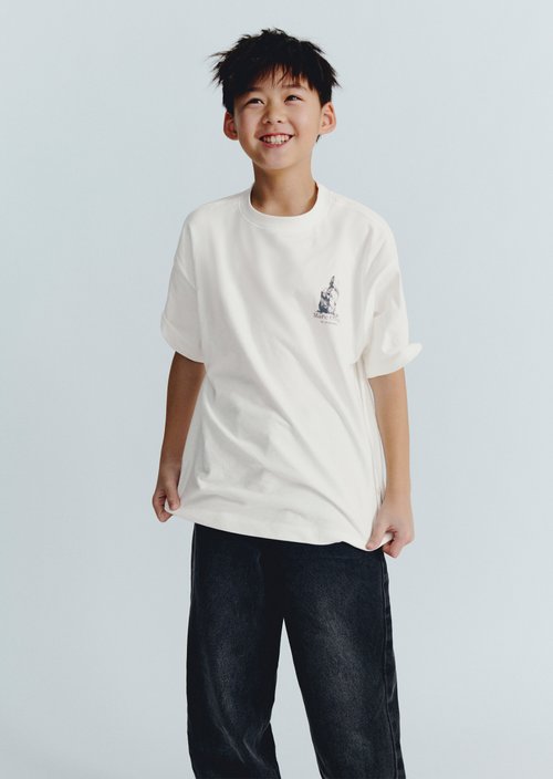 TEENS-BOYS T-shirt — White Cotton