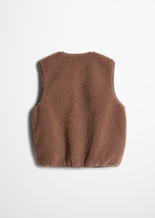 TEENS-GIRLS Teddy Vest — Brown
