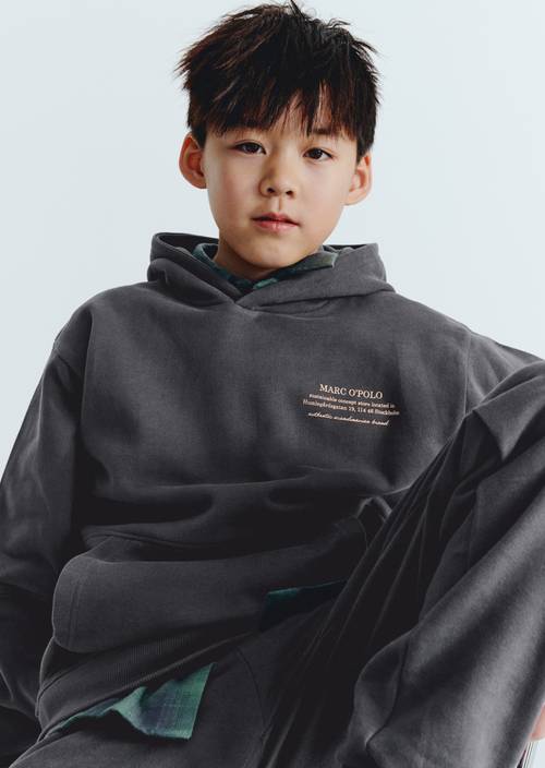 TEENS-BOYS Hoodie Dark Grey worn on model