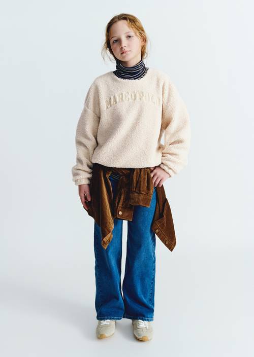 TEENS-‎GIRLS Plüschsweatshirt Beige getragen am Model