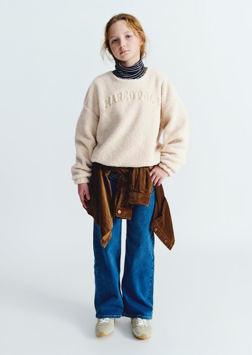 TEENS-GIRLS Fleece Sweatshirt — Beige