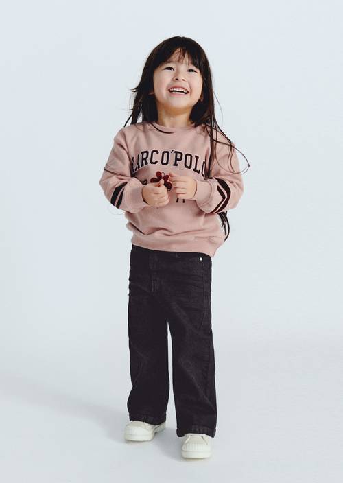 ‎KIDS-GIRLS Jeans Dark Blue Denim worn on model