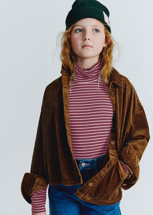 TEENS-GIRLS Turtleneck Long-Sleeve Shirt — Red