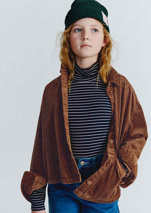 TEENS-GIRLS Corduroy Overshirt — Brown