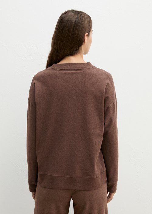 Long-sleeved lounge shirt — chocolate brown melange