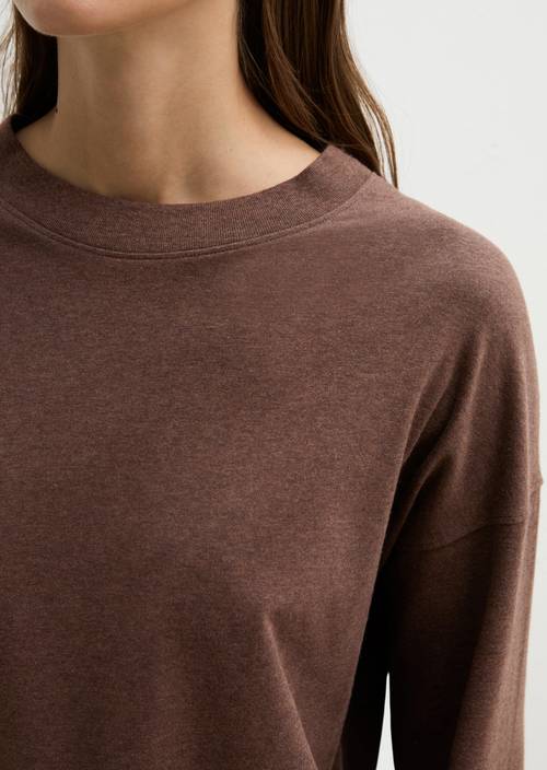Langarm-Lounge-Shirt chocolate brown melange - Produkt Bild 2