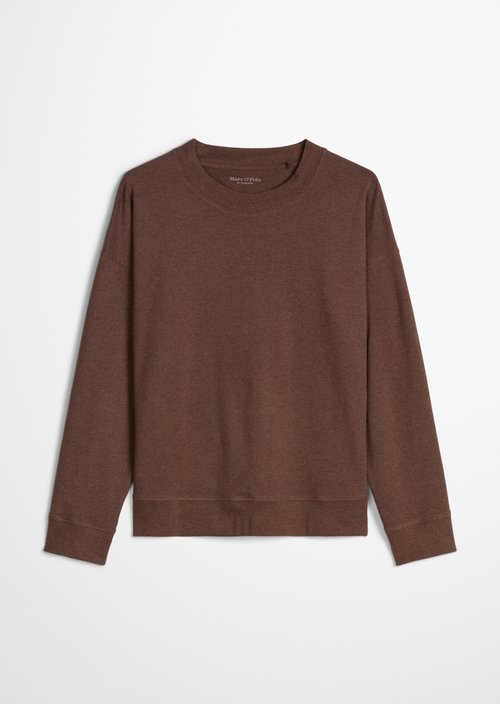 Long-sleeved lounge shirt — chocolate brown melange