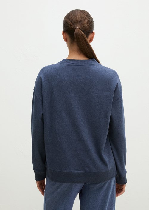 Long-sleeved lounge shirt — dark blue melange