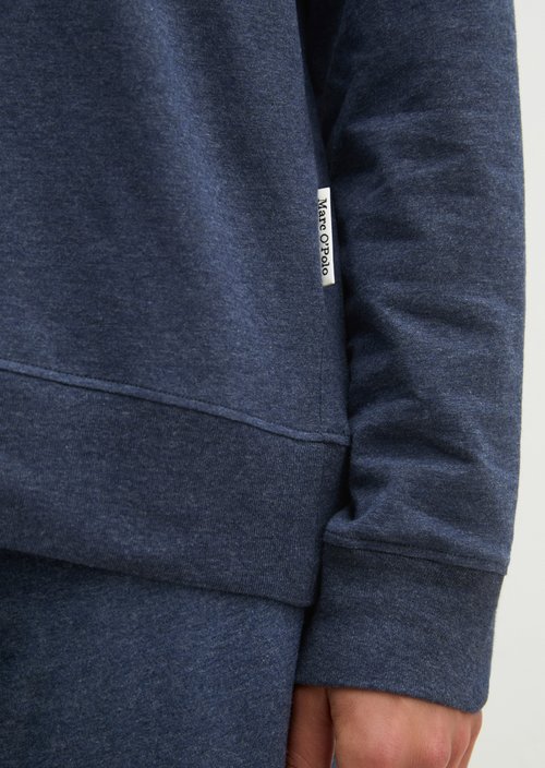 Long-sleeved lounge shirt — dark blue melange