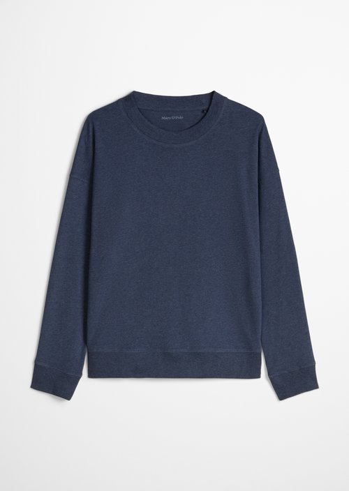 Long-sleeved lounge shirt — dark blue melange