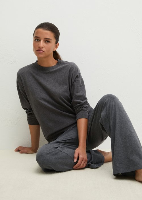 Long-sleeved lounge shirt — Grey Q989
