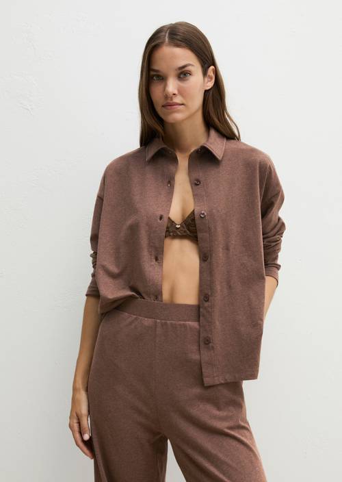 Košile Lounge jersey chocolate brown melange - Obrázek produktu 1