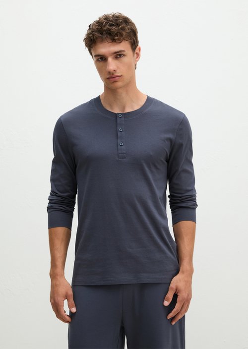 Lounge henley shirt — odessey blue