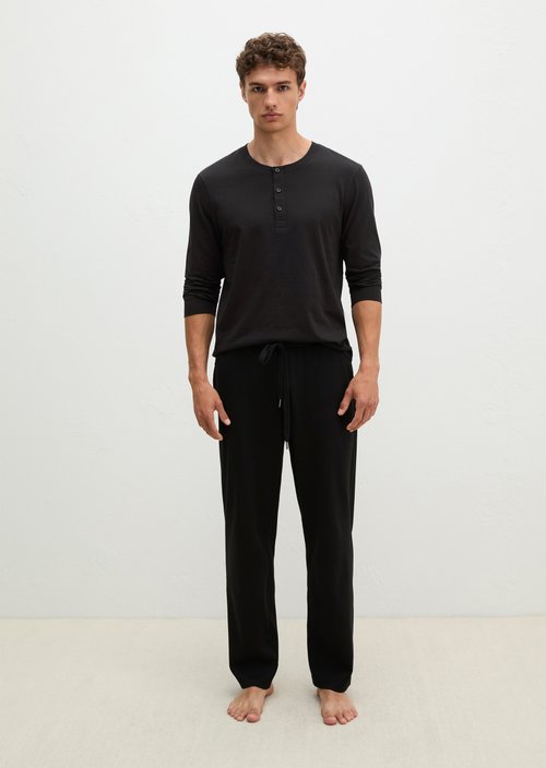 Lounge henley shirt — Black
