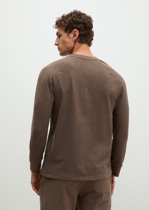 Lounge henley shirt — chocolate brown melange