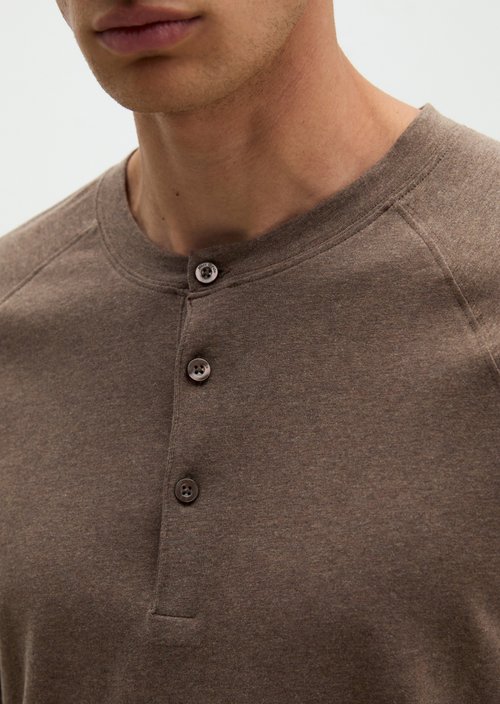 Lounge henley shirt — chocolate brown melange