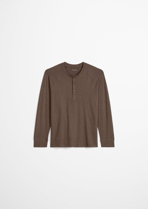 Lounge henley shirt — chocolate brown melange