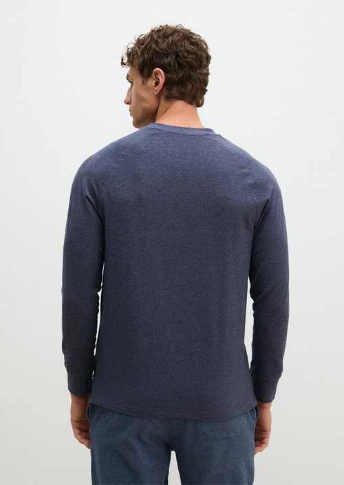Lounge henley shirt — dark blue melange