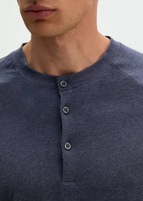 Lounge-Henleyshirt dark blue melange - Image du produit 2