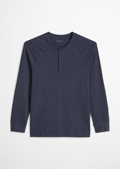Lounge henley shirt — dark blue melange