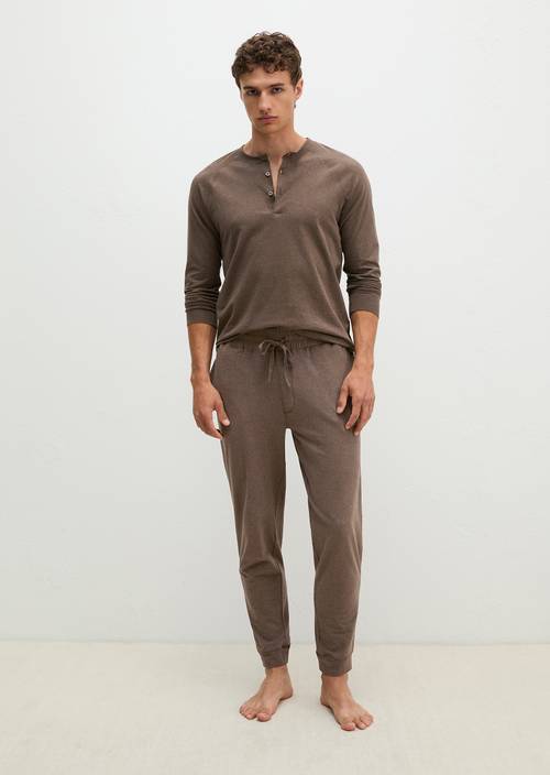 Lounge jersey pants chocolate brown melange - Product image 1