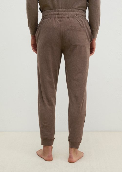 Lounge jersey pants — chocolate brown melange